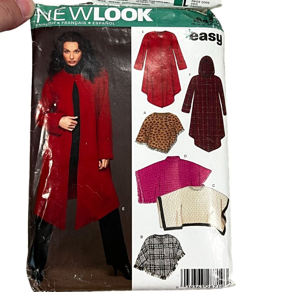 New Look Sewing Pattern 6423 Misses' Capes & Poncho Uncut